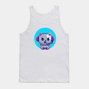 Cute Cat Gaming Cartoon Tank Top